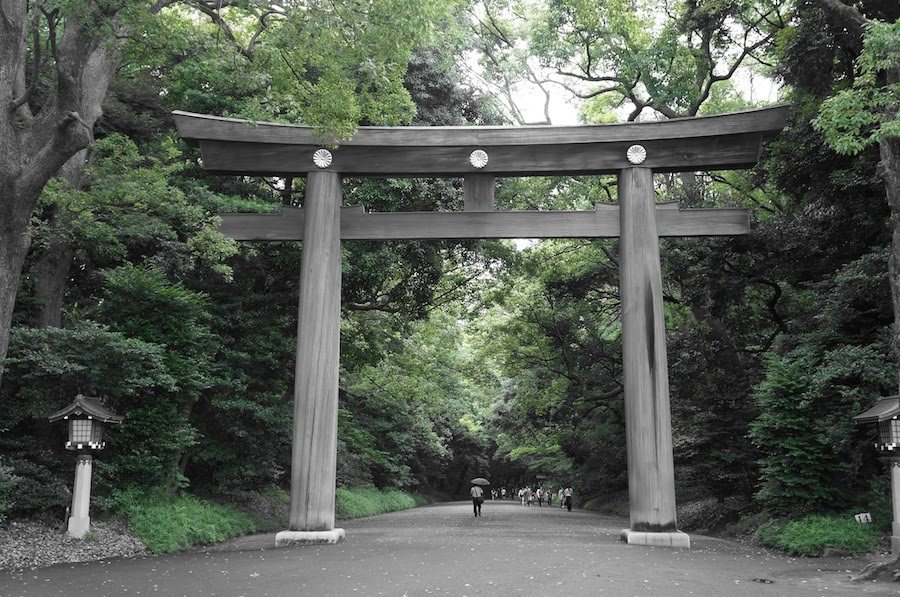 Meiji Shrine Japan Travel Itinerary 1 Week in Japan including Tokyo, Osaka, Hiroshima, Kyoto, Nara, Miyajima, and Hakone