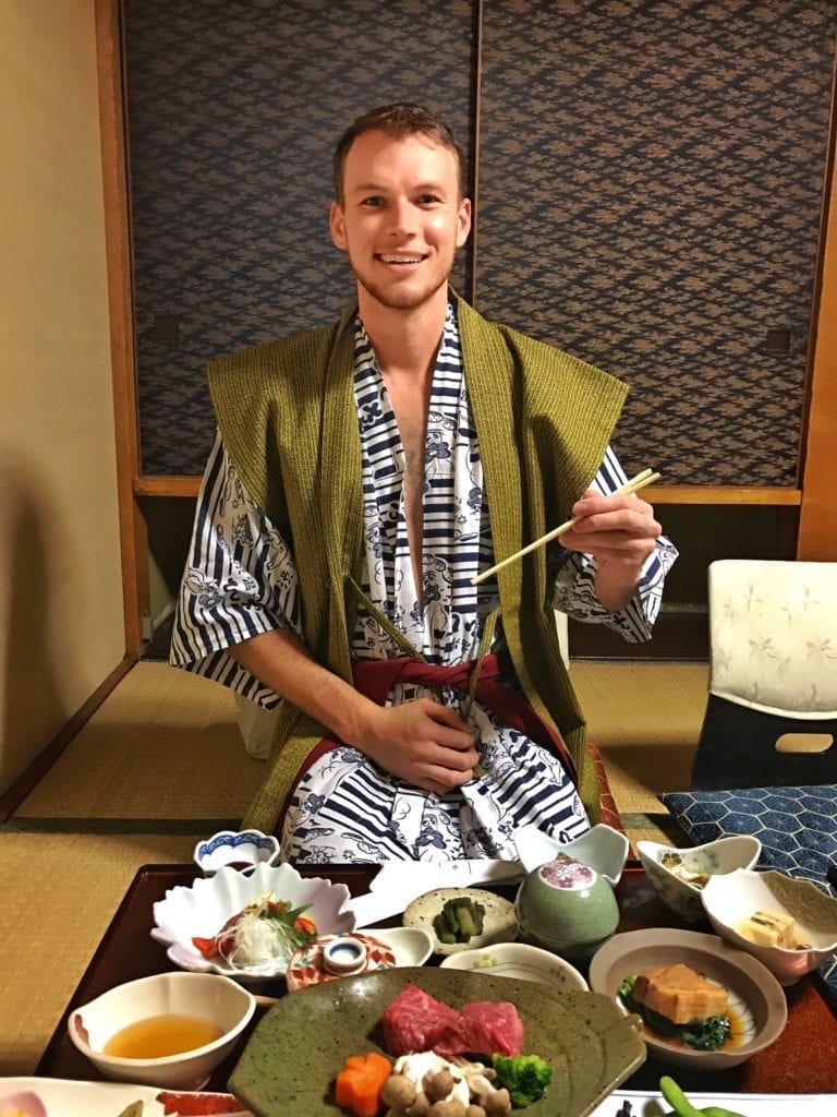 Dinner at ryokan in shibu onsen