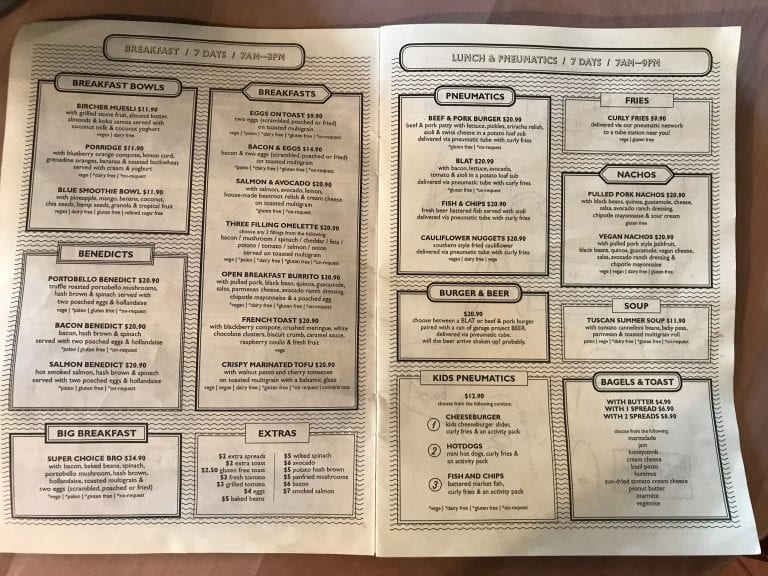 C1 Cafe Christchurch menu