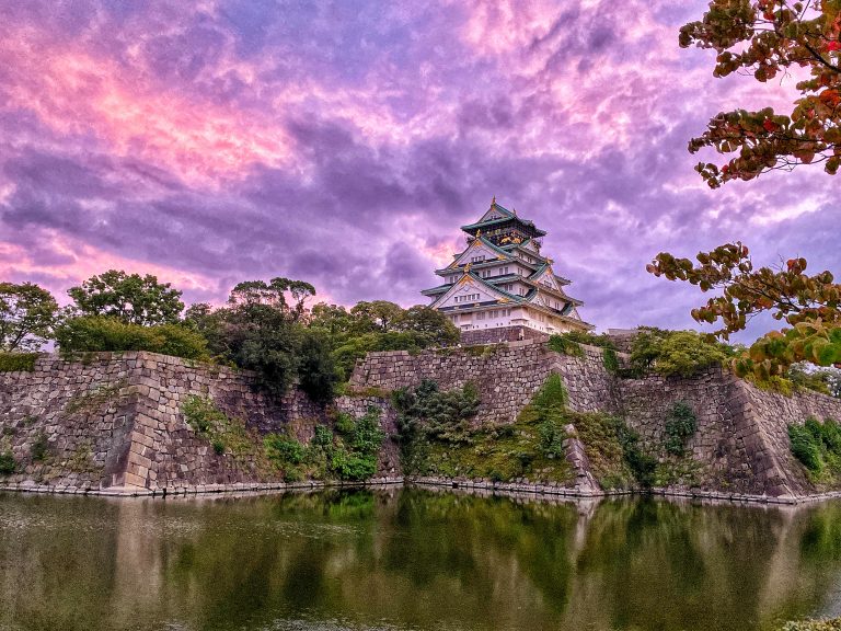 osaka castle at sunset things to do in kansai
